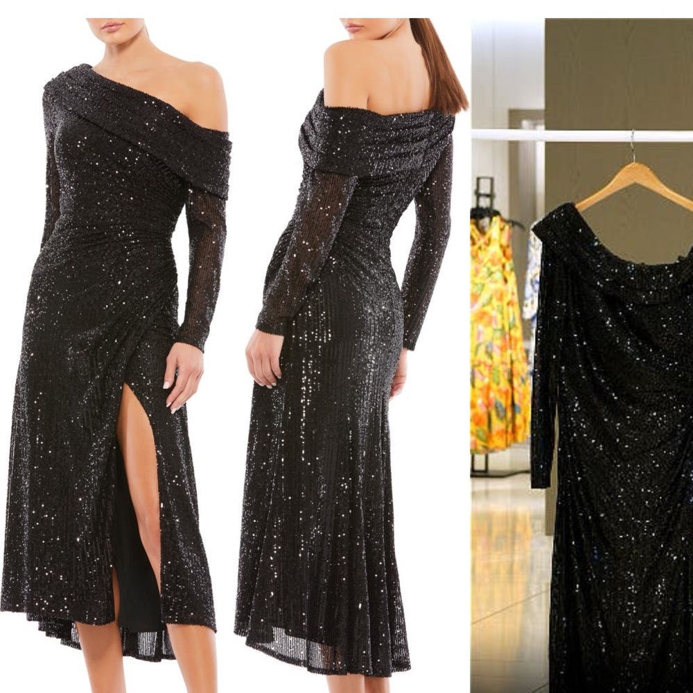 Gorgeous Mac Duggal gown. Size 14 worn once. Hunter green.